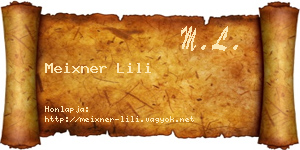 Meixner Lili névjegykártya